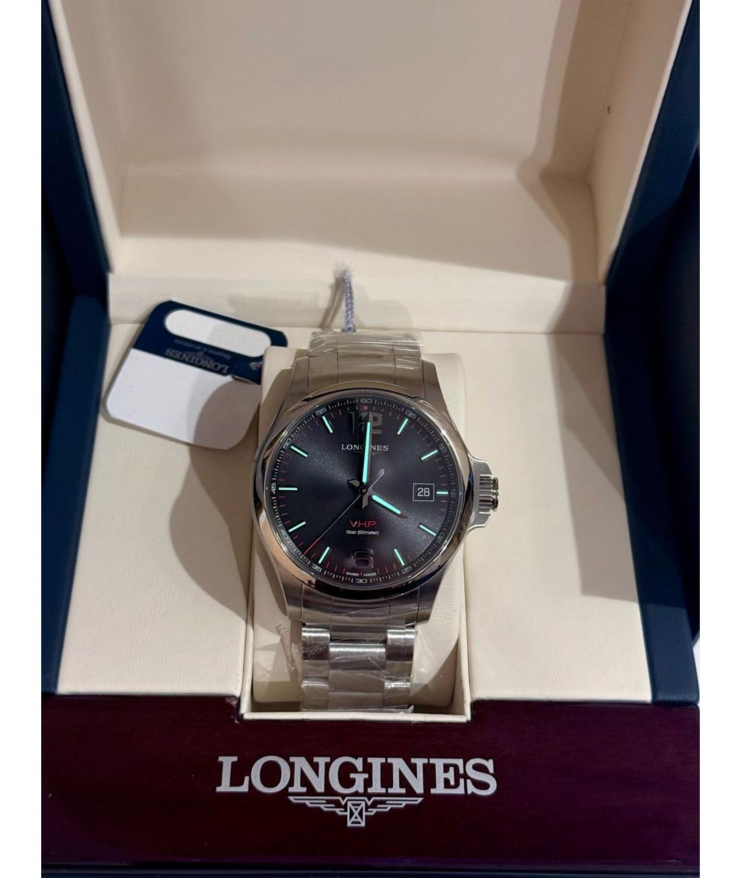 LONGINES Серебряные стальные часы, фото 5