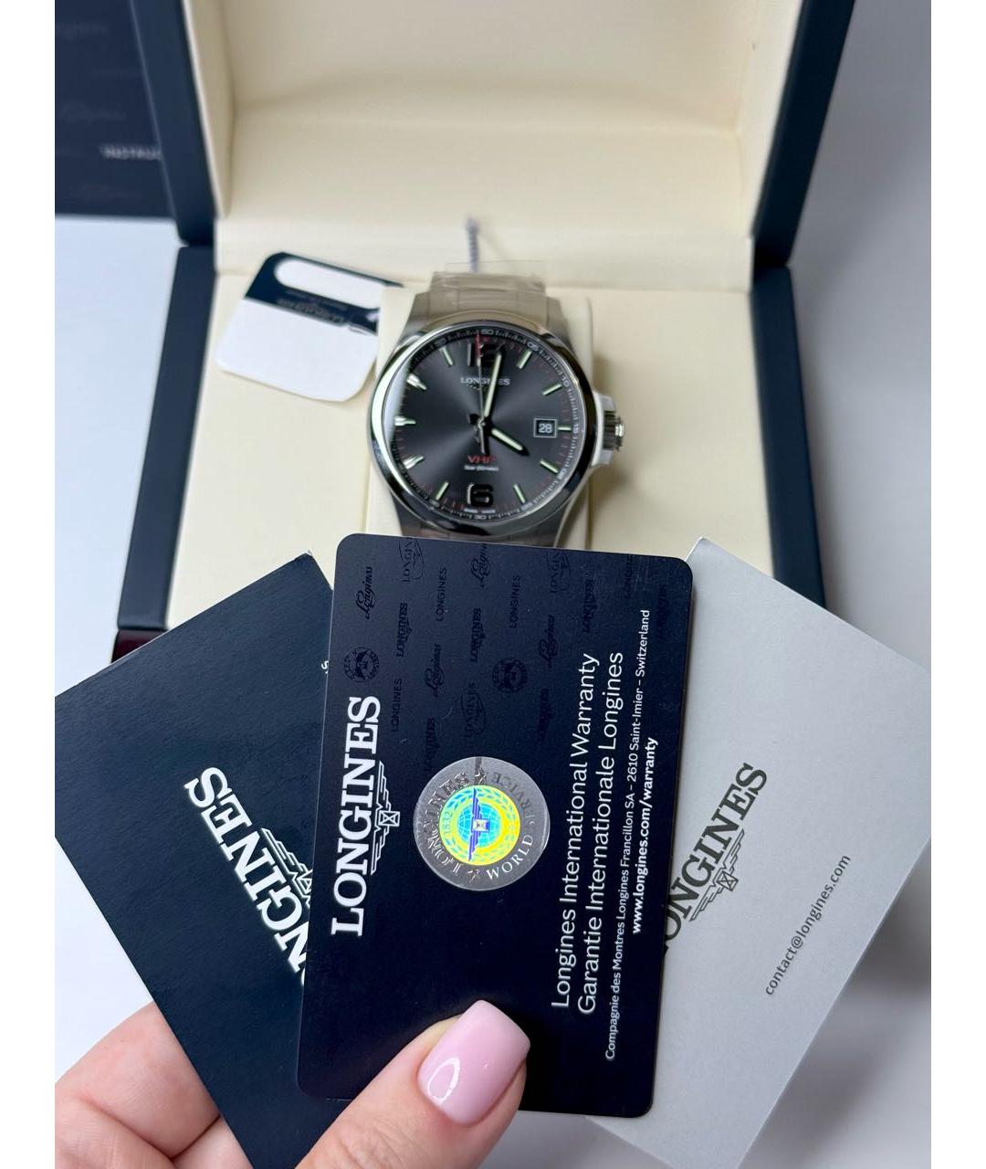 LONGINES Серебряные стальные часы, фото 4