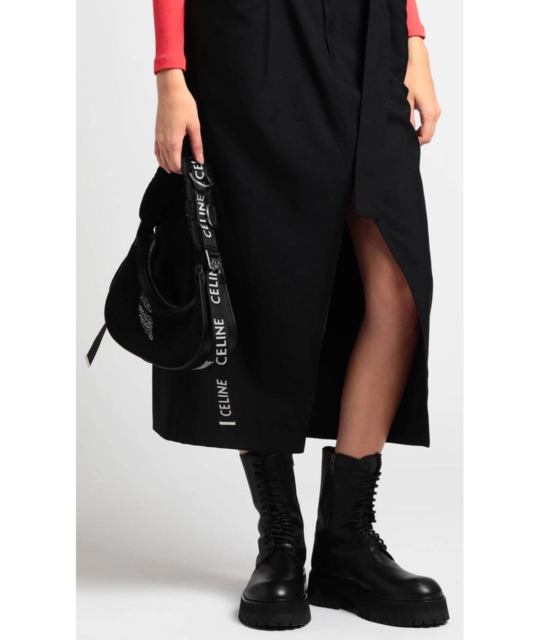 CELINE Черная тканевая сумка с короткими ручками, фото 3