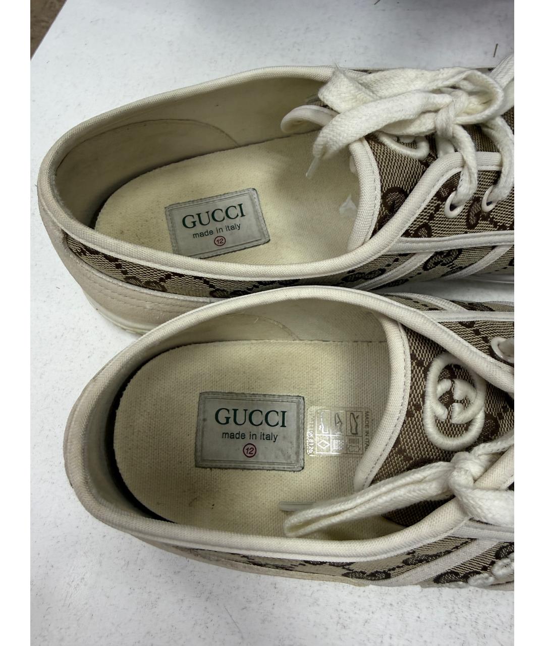 GUCCI Бежевые низкие кроссовки / кеды, фото 5