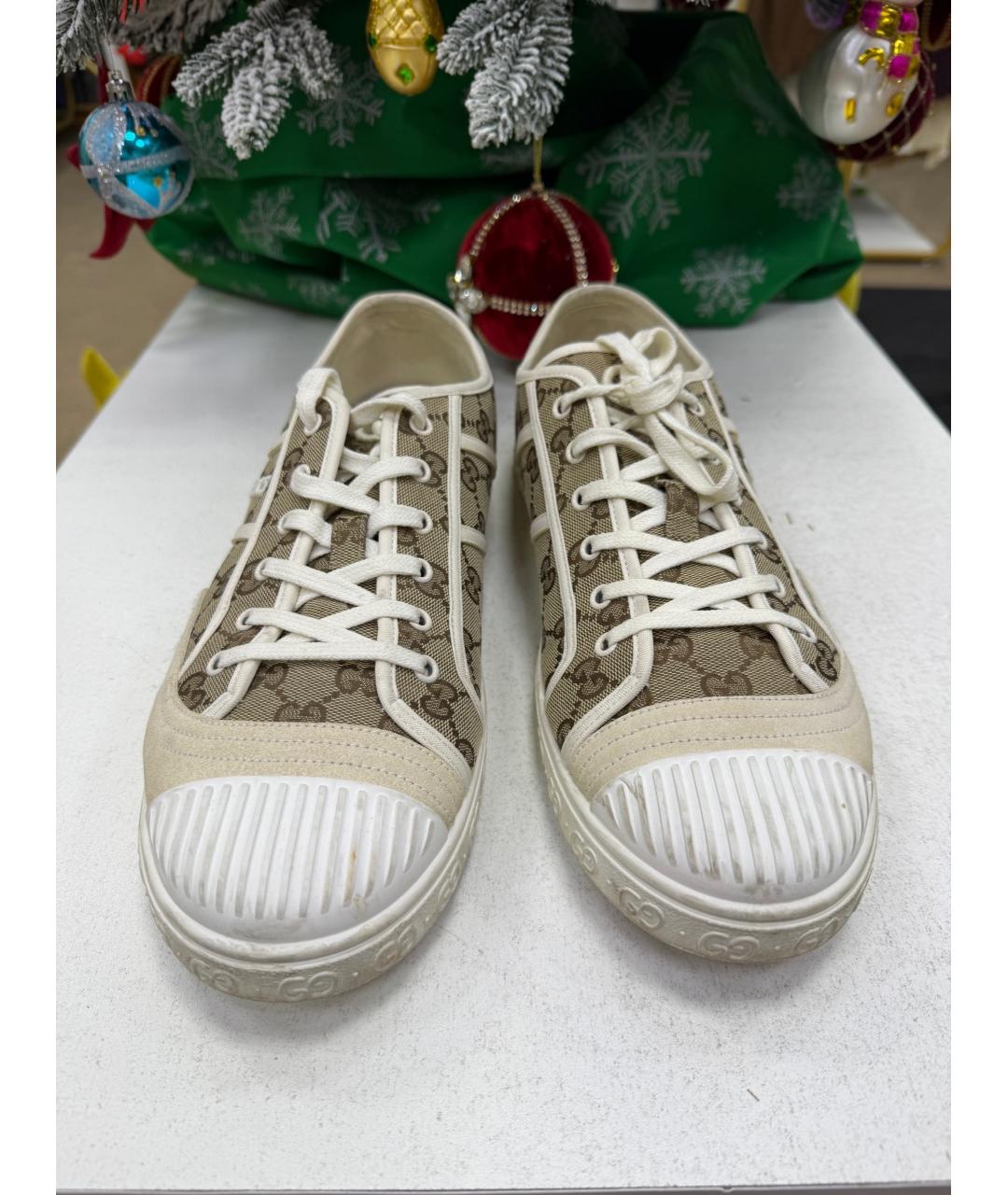 GUCCI Бежевые низкие кроссовки / кеды, фото 7