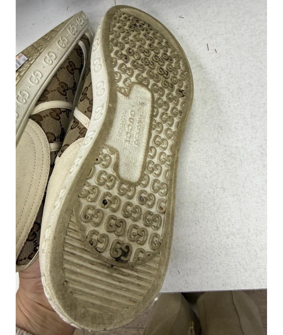 GUCCI Бежевые низкие кроссовки / кеды, фото 6