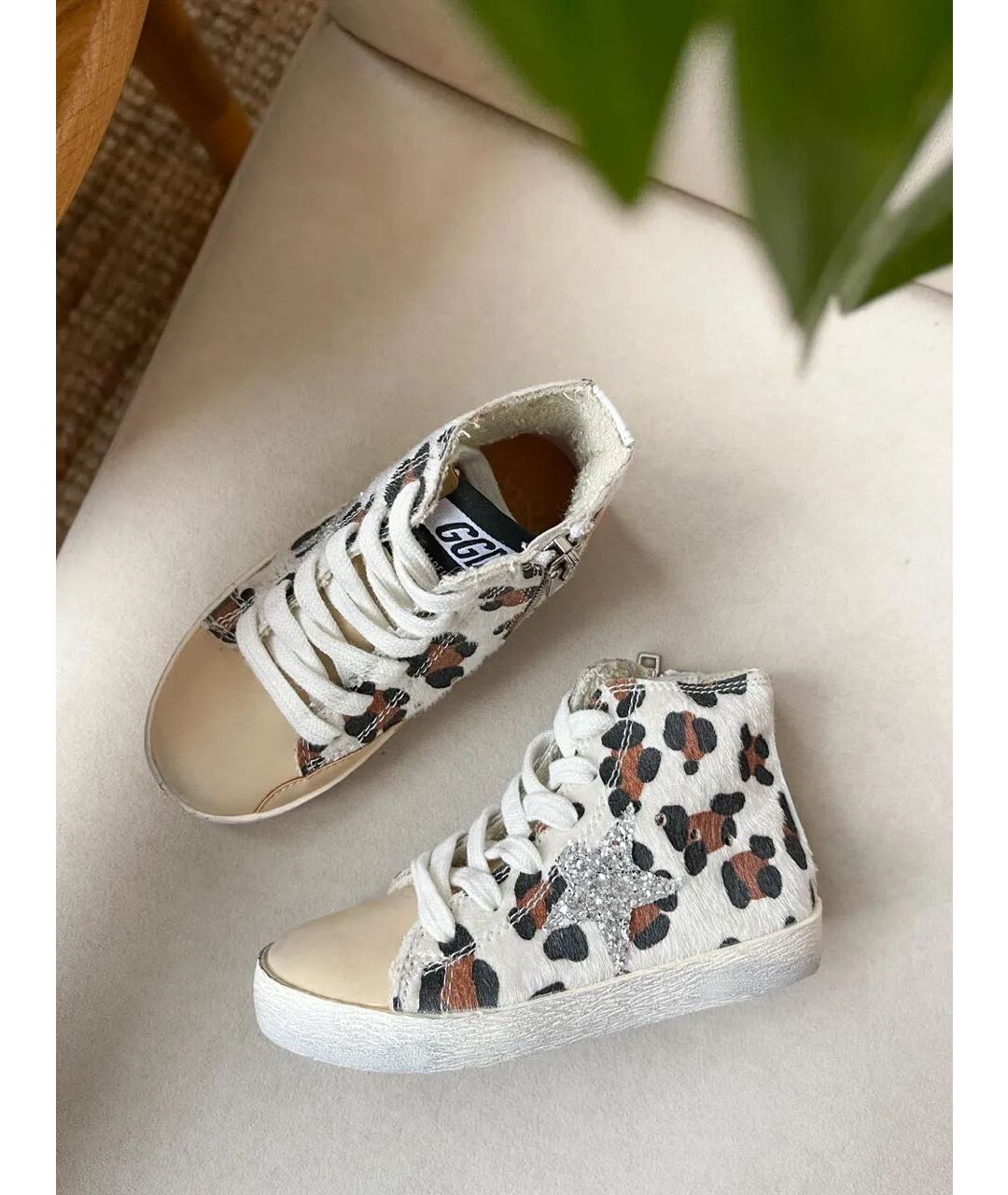 GOLDEN GOOSE KIDS Бежевые кожаные кеды, фото 5