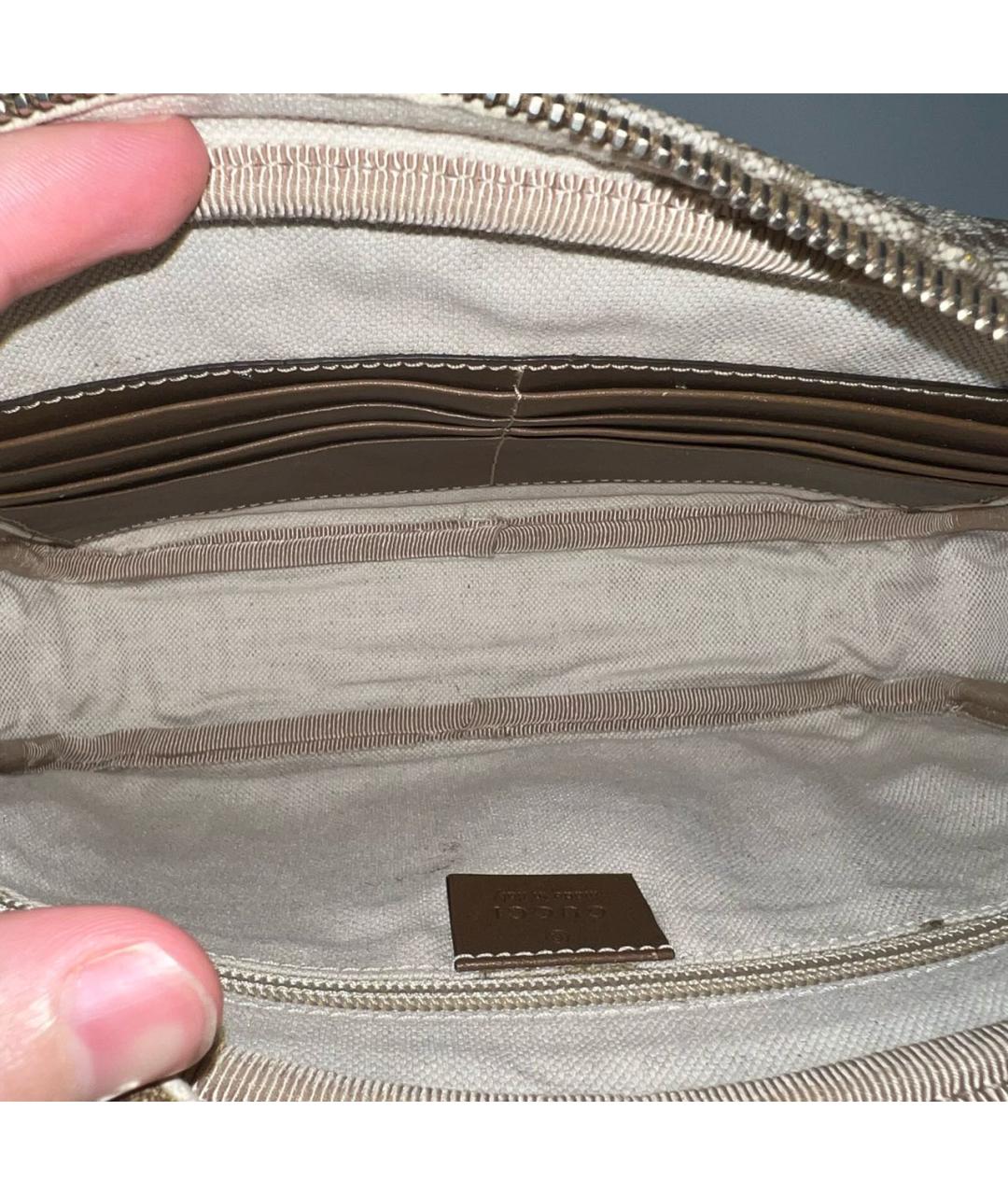 GUCCI Коричневая кожаная барсетка, фото 8