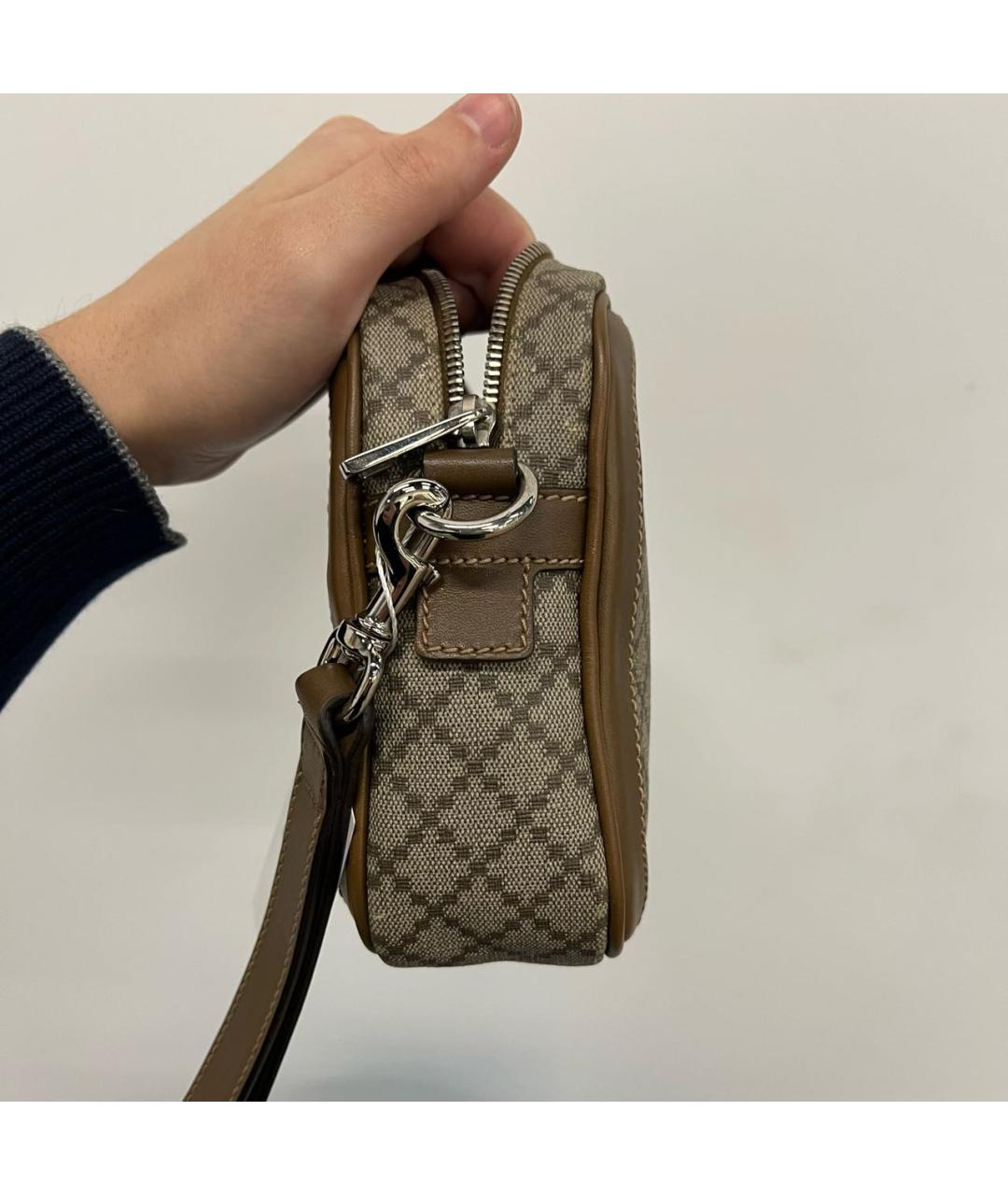 GUCCI Коричневая кожаная барсетка, фото 3