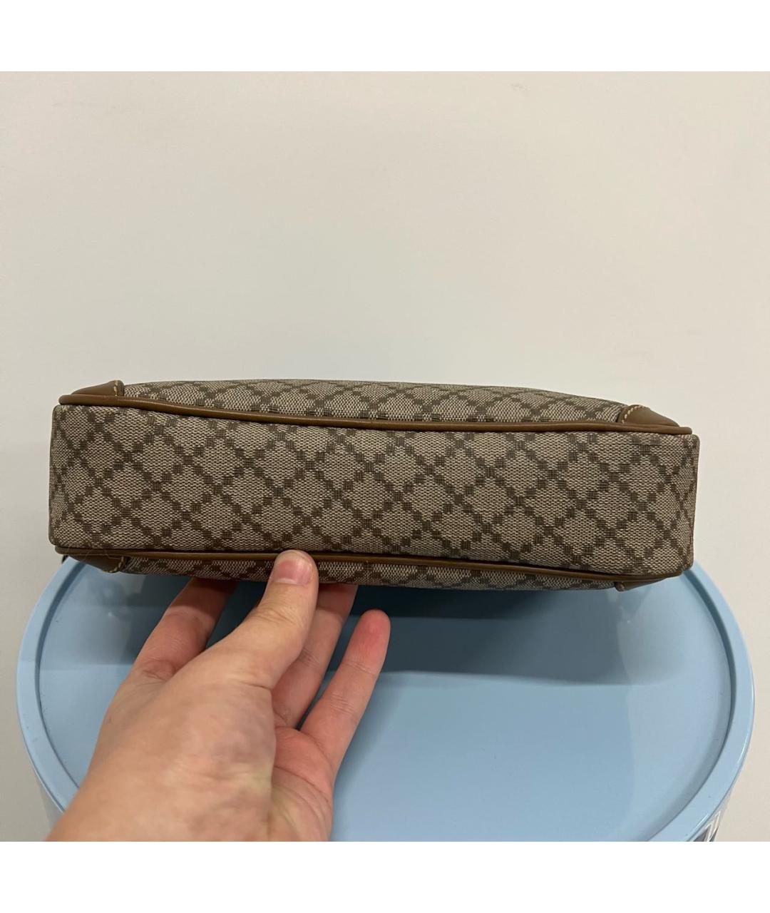 GUCCI Коричневая кожаная барсетка, фото 5