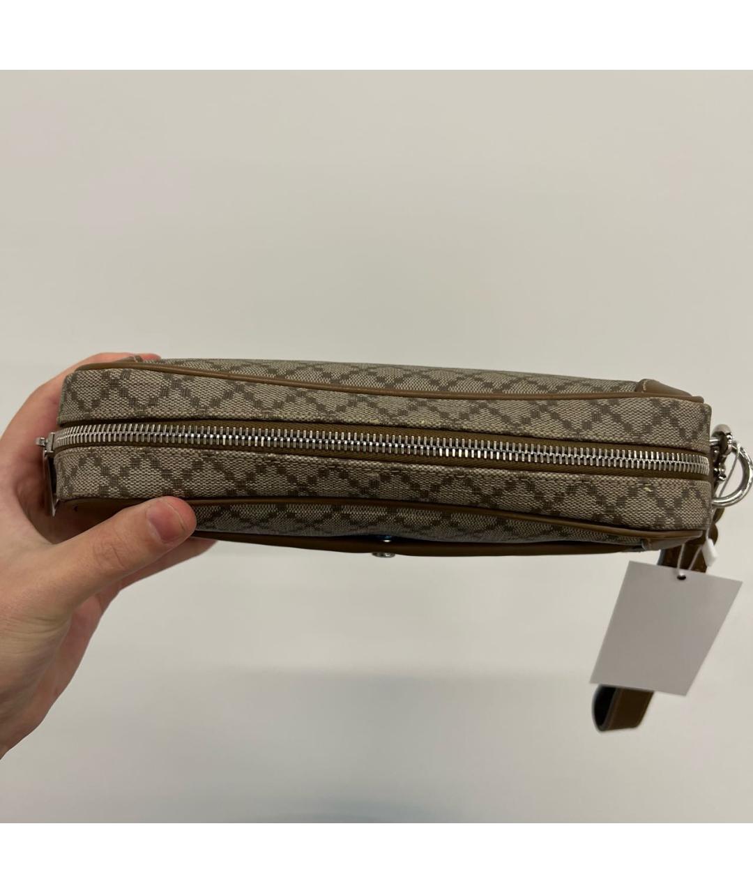 GUCCI Коричневая кожаная барсетка, фото 6