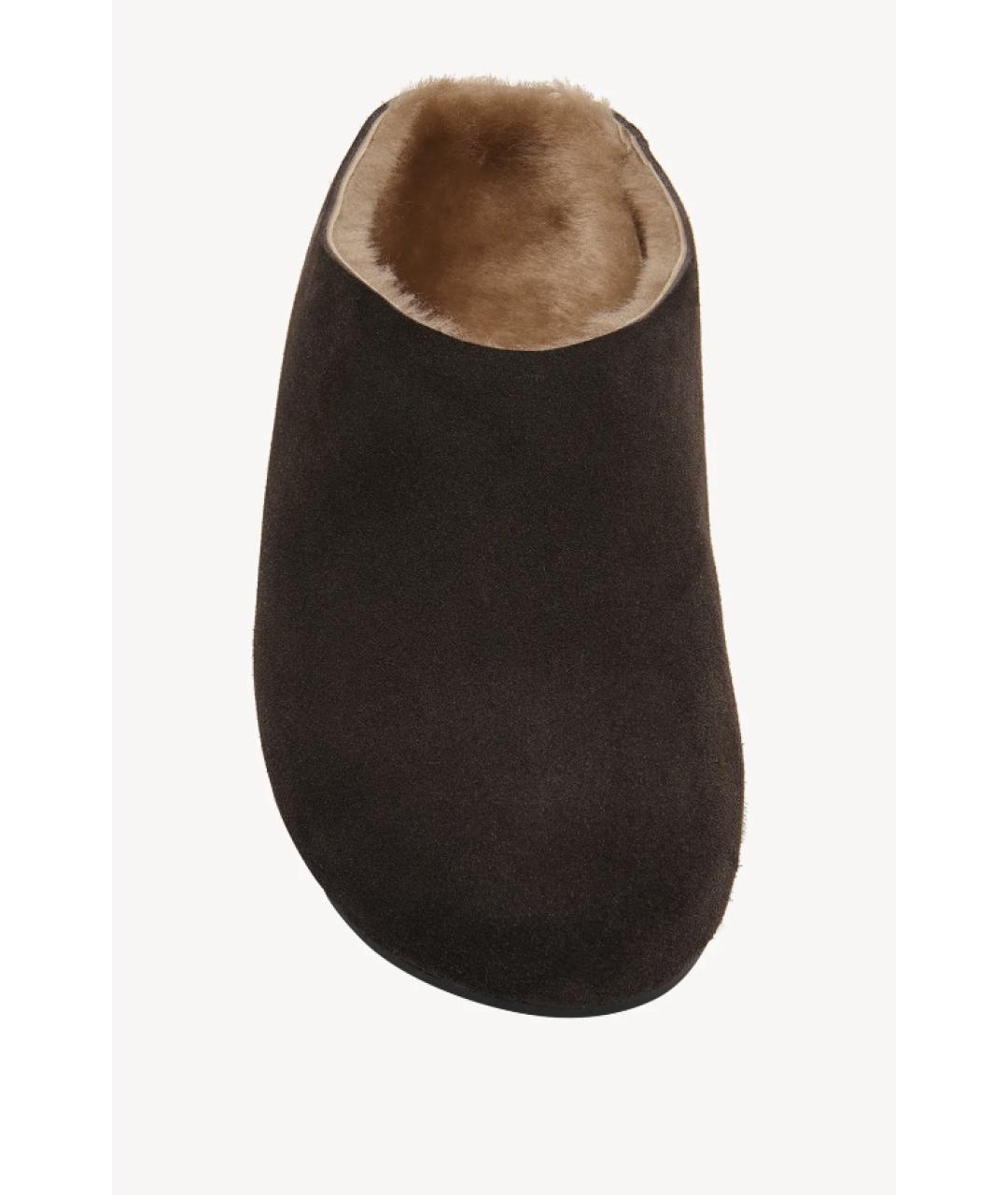 THE ROW Коричневые замшевые сабо, фото 3