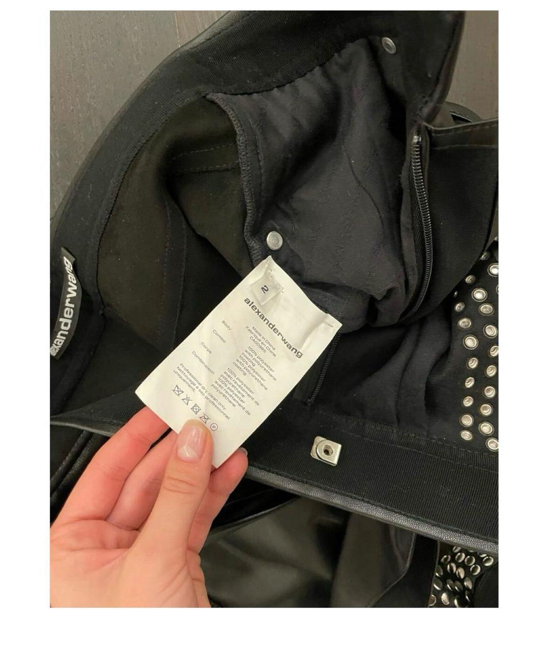 ALEXANDER WANG Черная полиэстеровая юбка-шорты, фото 3