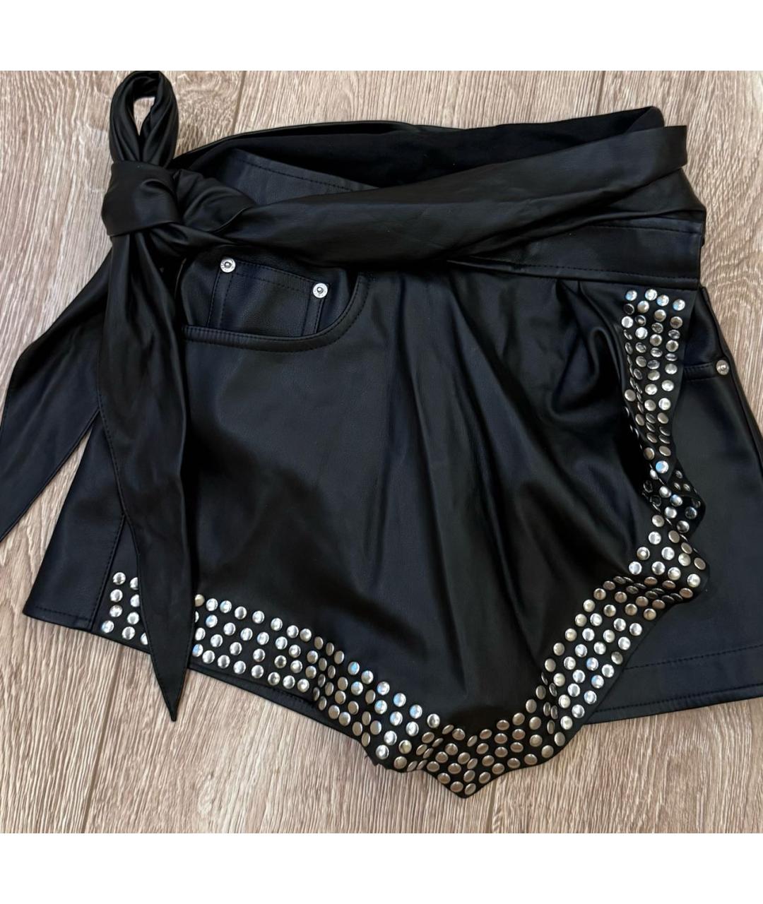 ALEXANDER WANG Черная полиэстеровая юбка-шорты, фото 8