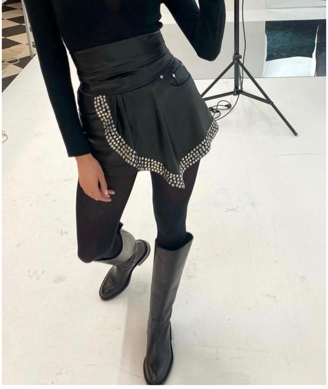 ALEXANDER WANG Черная полиэстеровая юбка-шорты, фото 4