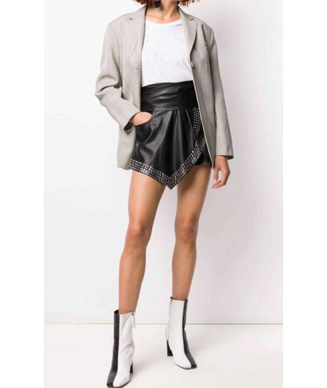 ALEXANDER WANG Черная полиэстеровая юбка-шорты, фото 5