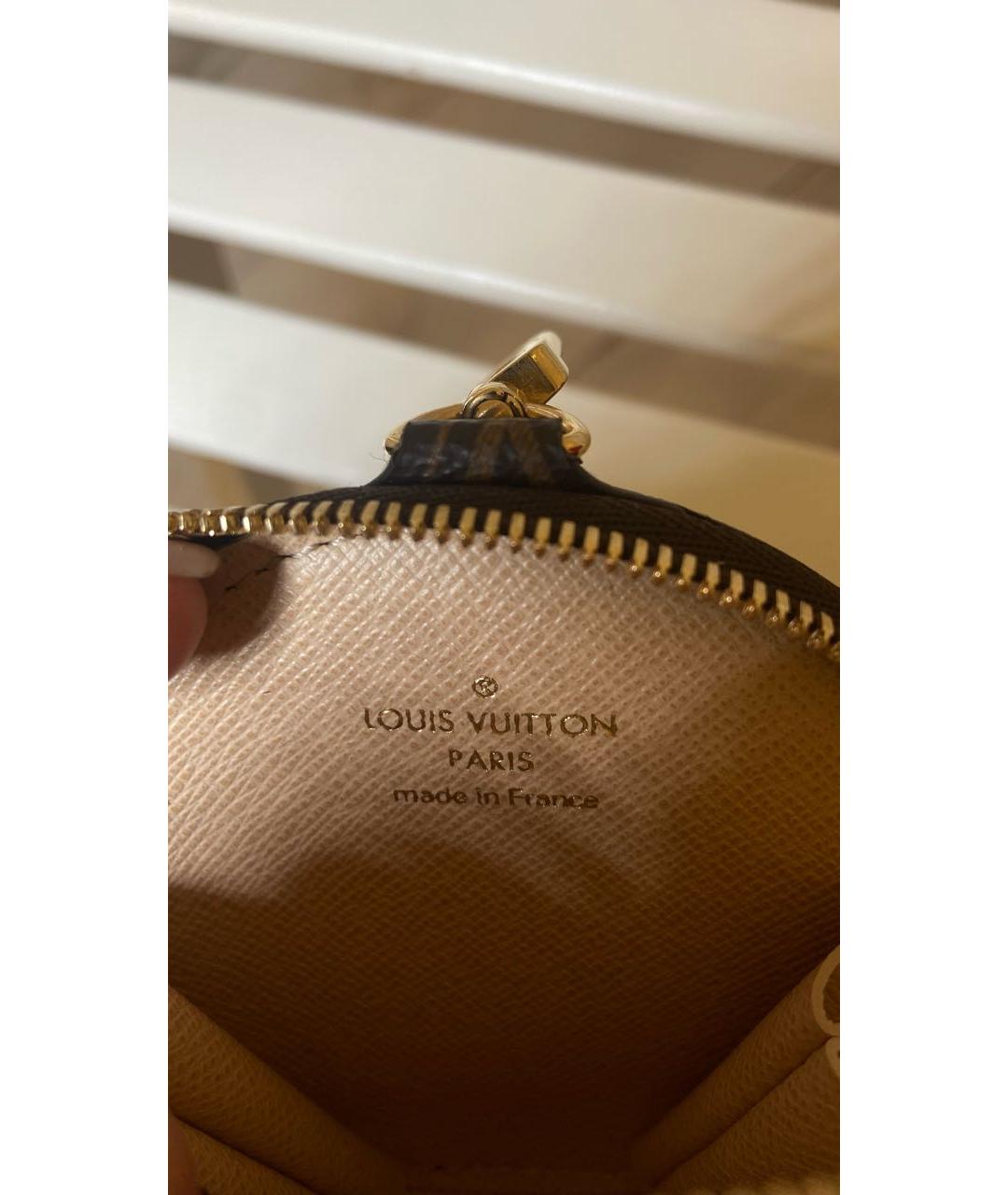 LOUIS VUITTON Коричневый кожаный кошелек, фото 5