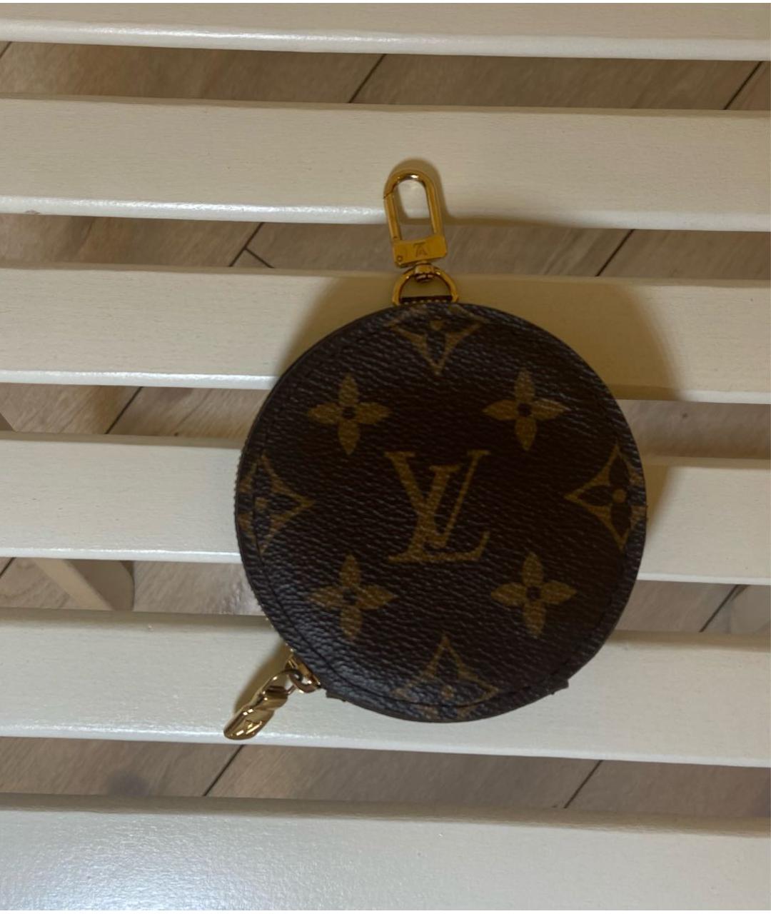 LOUIS VUITTON Коричневый кожаный кошелек, фото 8