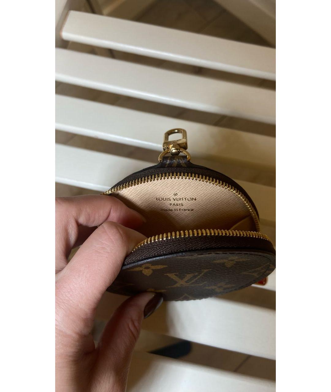 LOUIS VUITTON Коричневый кожаный кошелек, фото 4