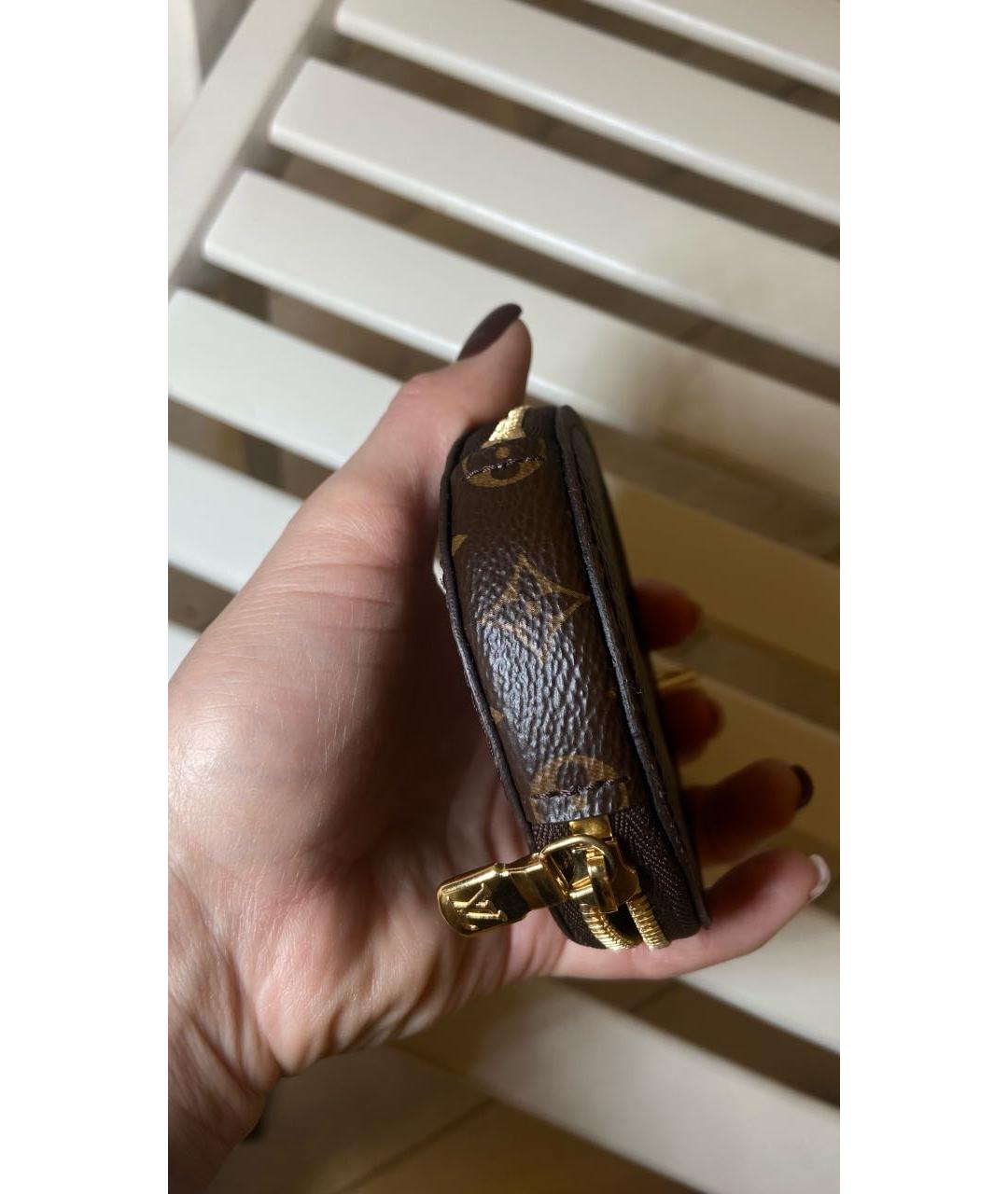 LOUIS VUITTON Коричневый кожаный кошелек, фото 7