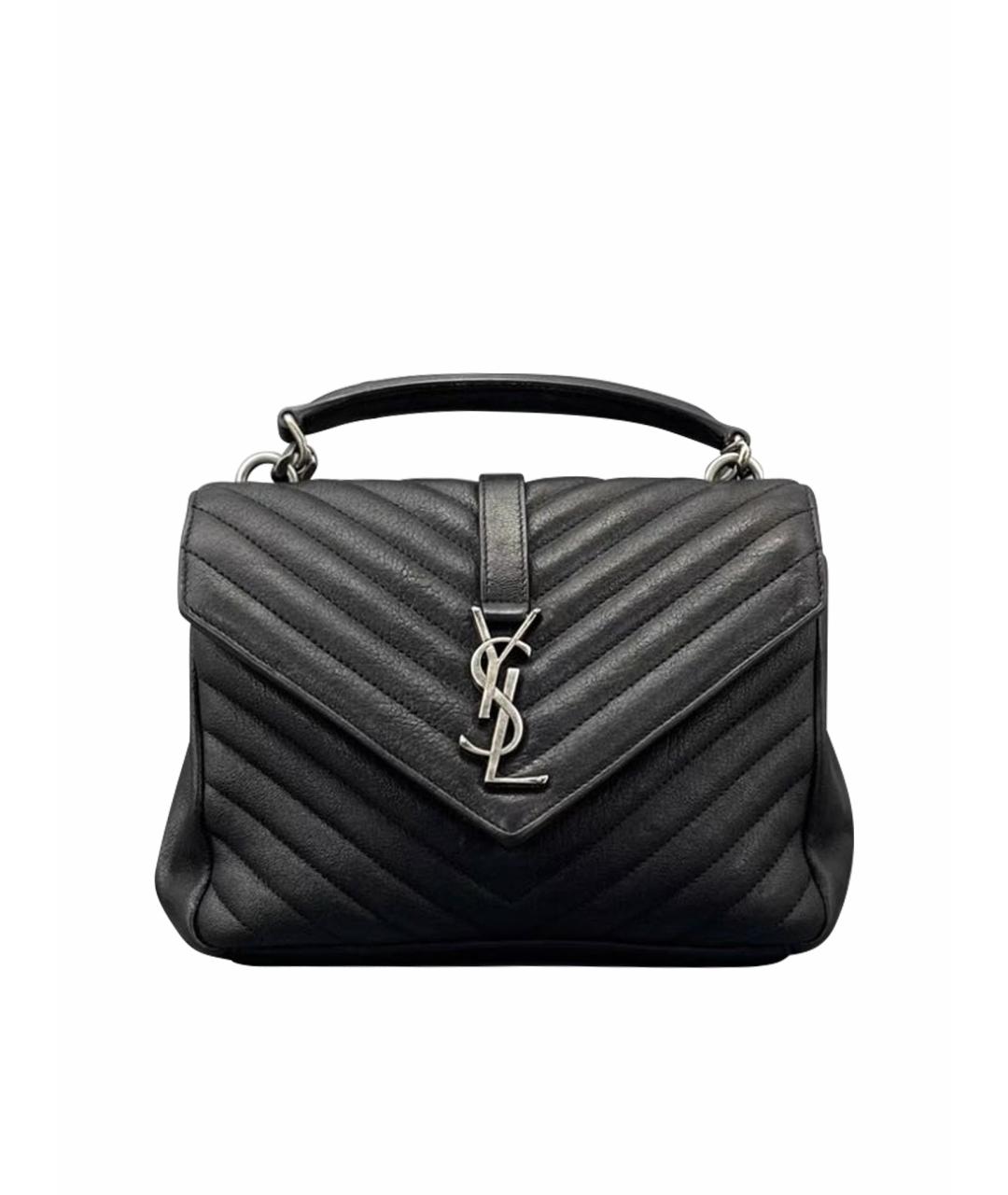 SAINT LAURENT Черная кожаная сумка через плечо, фото 1