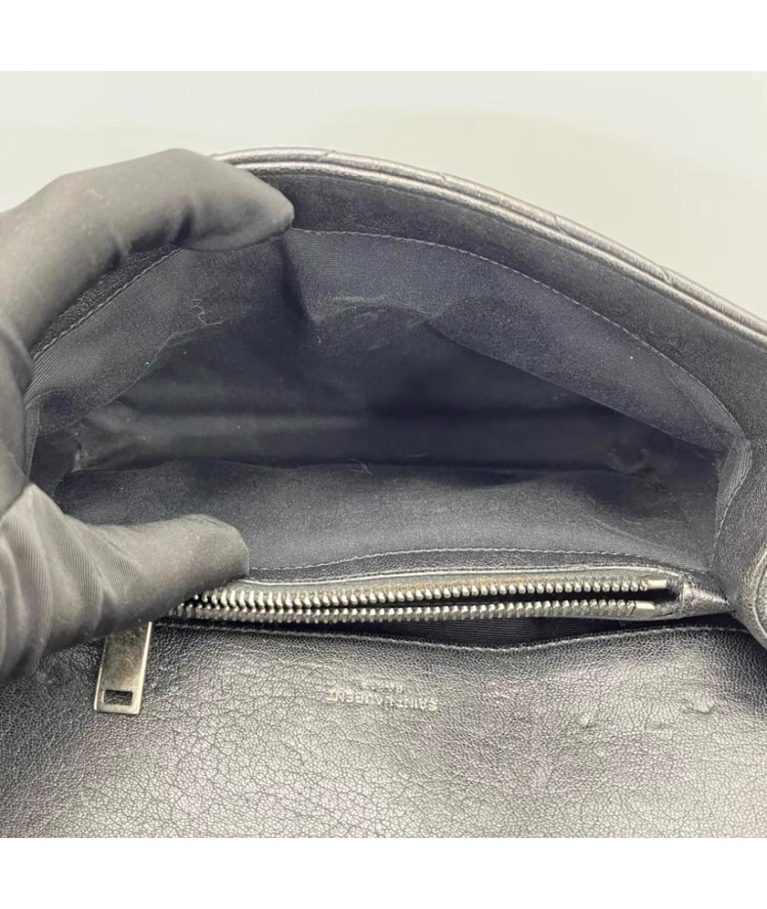 SAINT LAURENT Черная кожаная сумка через плечо, фото 4