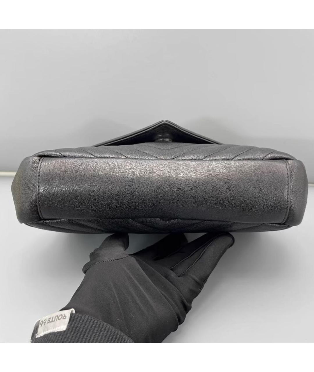 SAINT LAURENT Черная кожаная сумка через плечо, фото 3