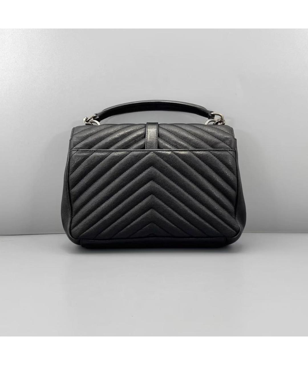 SAINT LAURENT Черная кожаная сумка через плечо, фото 2