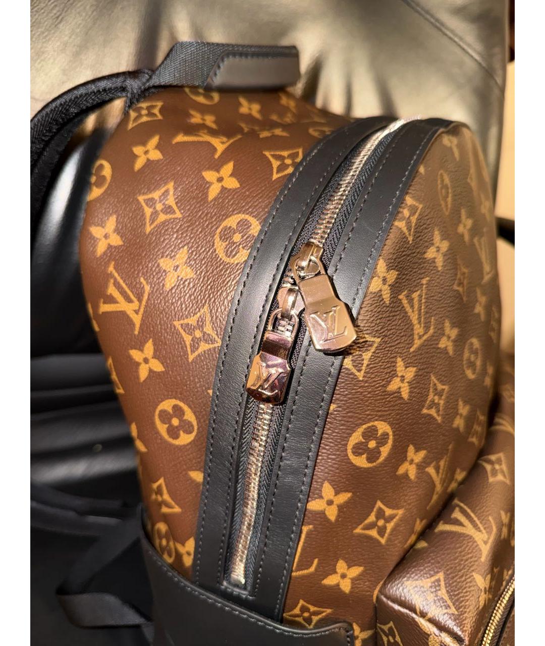 LOUIS VUITTON Коричневый кожаный рюкзак, фото 7
