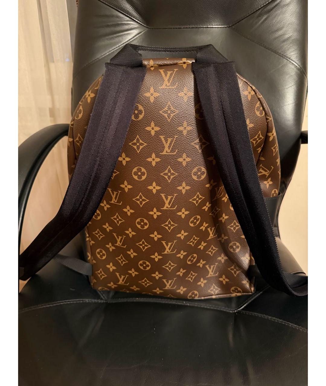 LOUIS VUITTON Коричневый кожаный рюкзак, фото 3