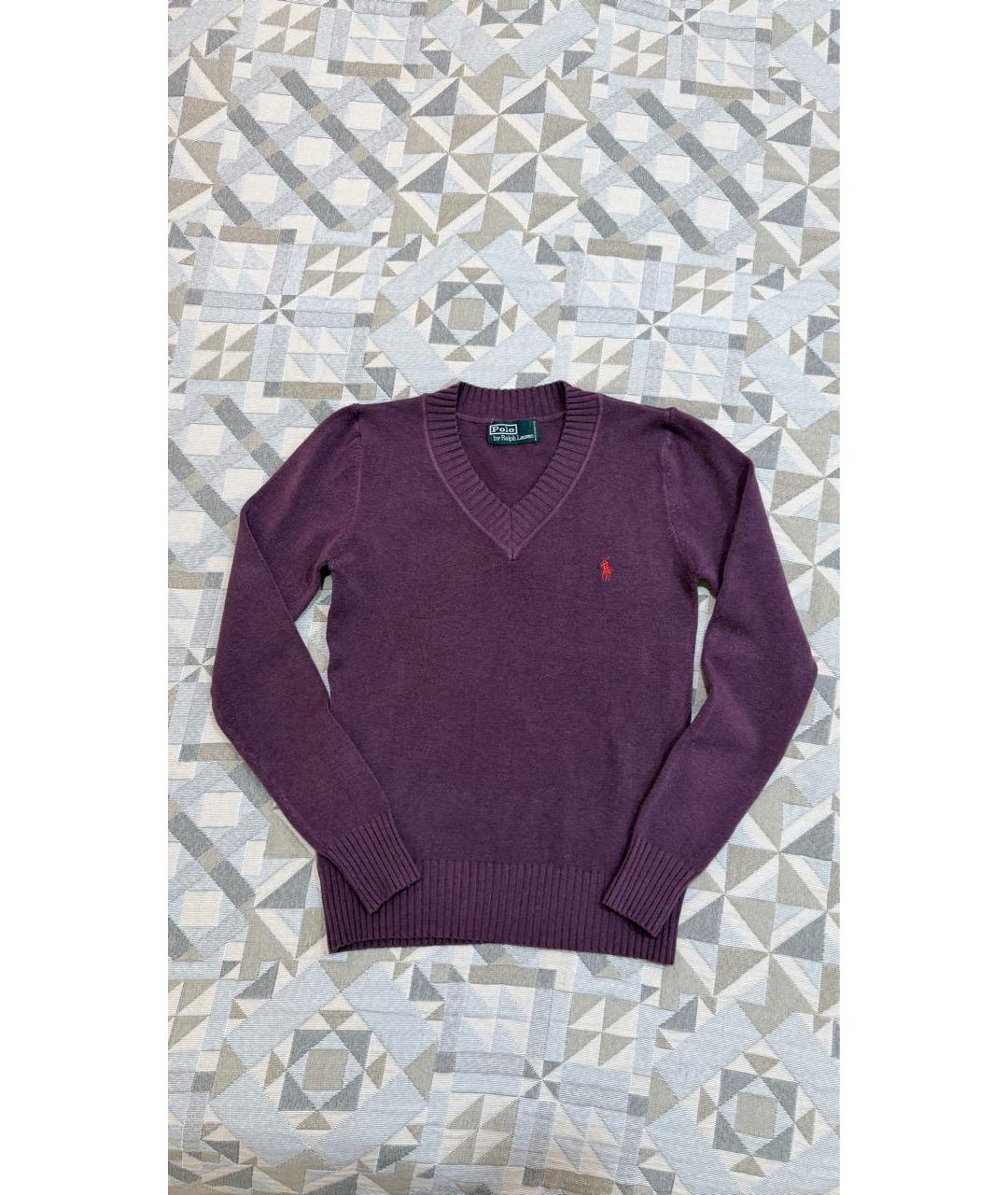 POLO RALPH LAUREN Фиолетовый кашемировый джемпер / свитер, фото 6