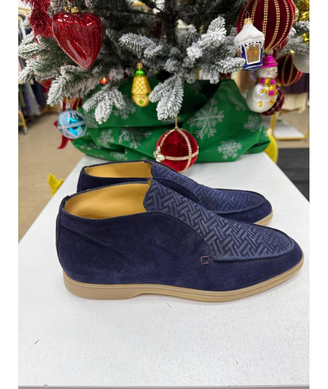 TESTONI Синие замшевые лоферы, фото 6