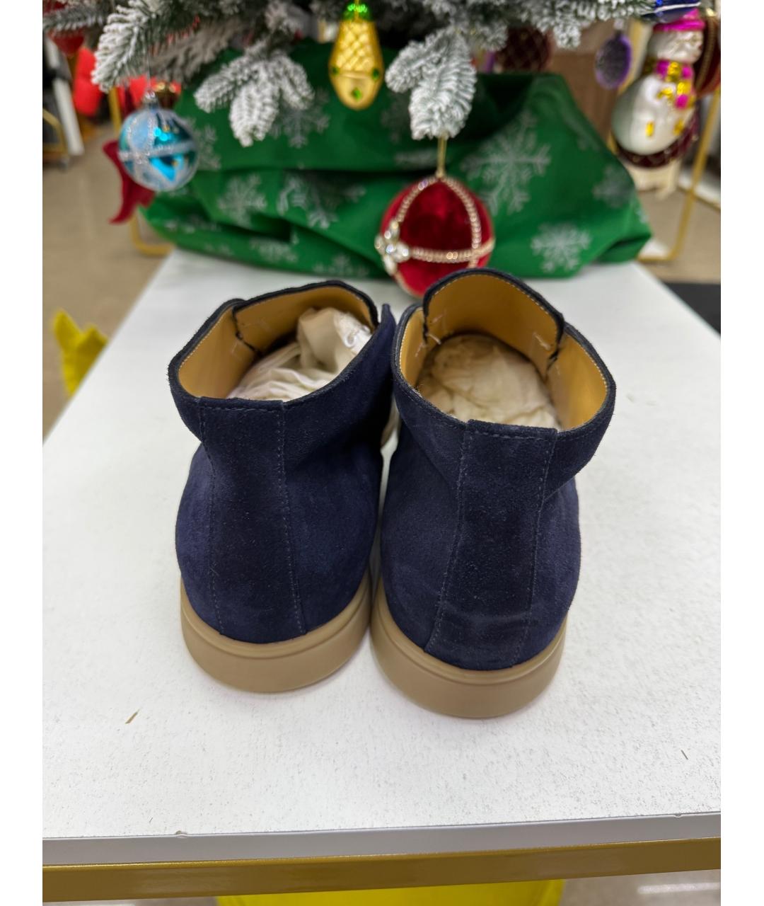 TESTONI Синие замшевые лоферы, фото 4