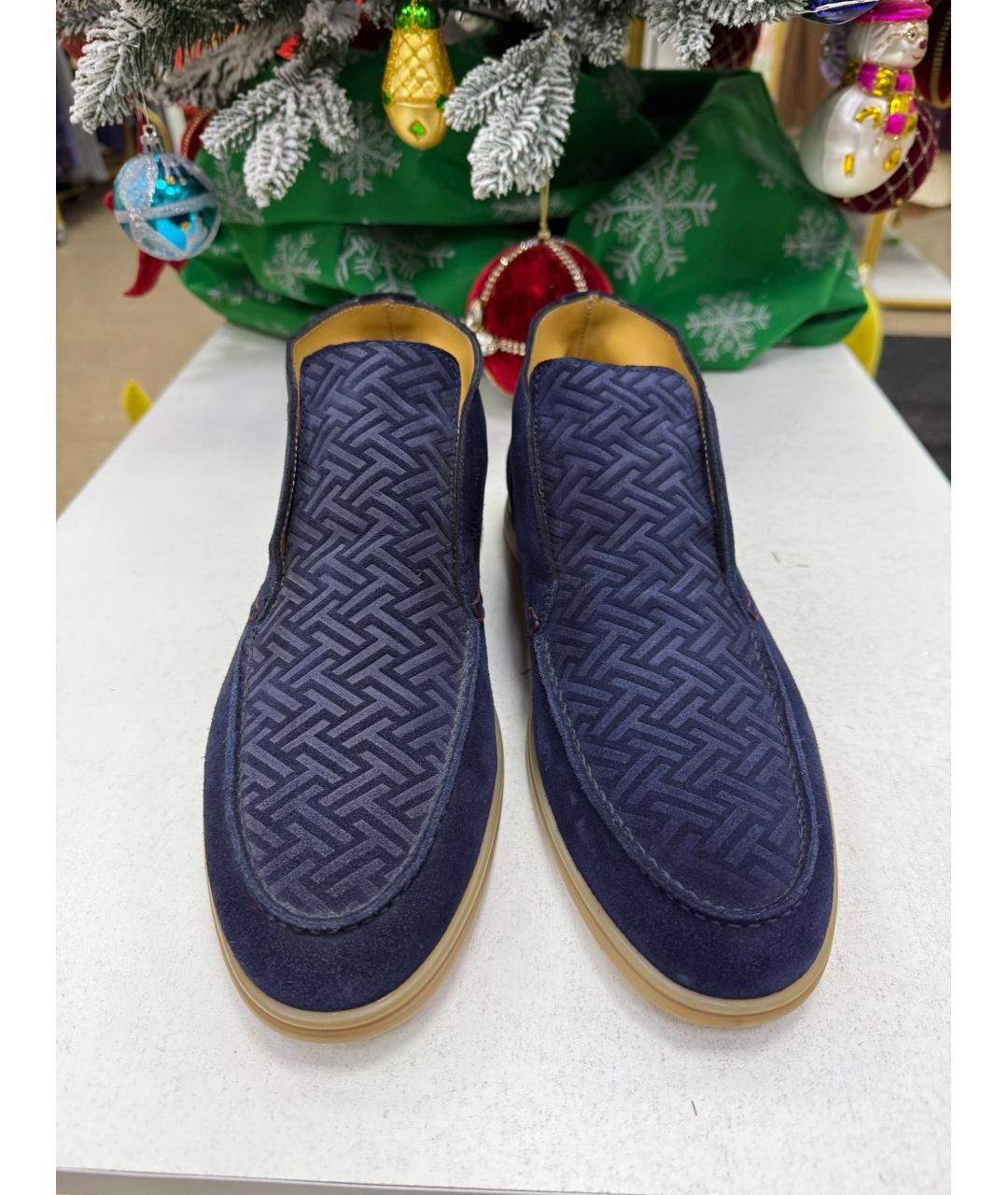 TESTONI Синие замшевые лоферы, фото 5