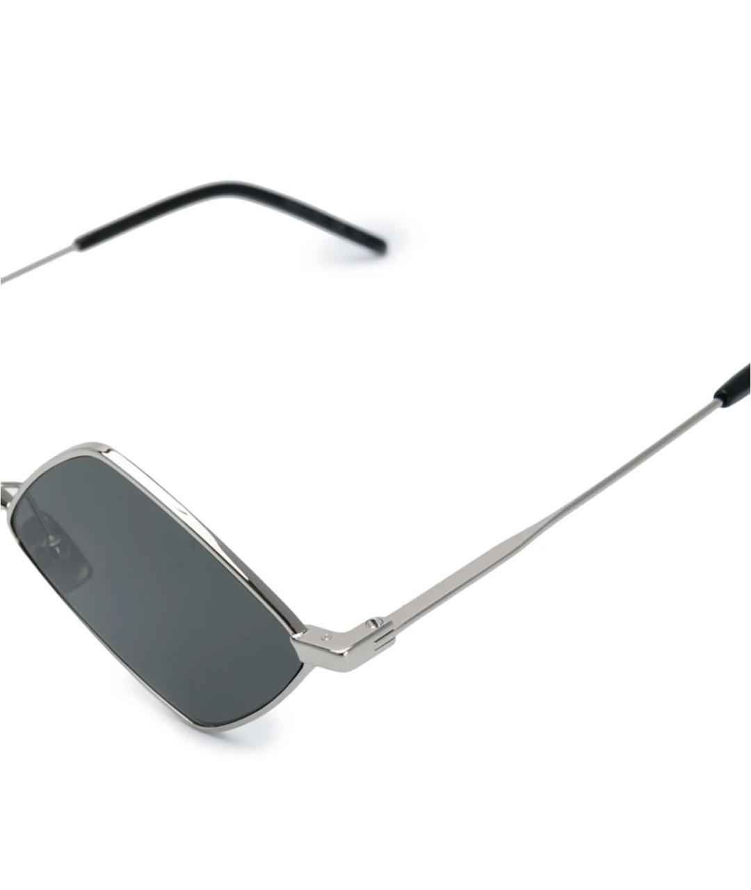 SAINT LAURENT Серебряные металлические солнцезащитные очки, фото 3