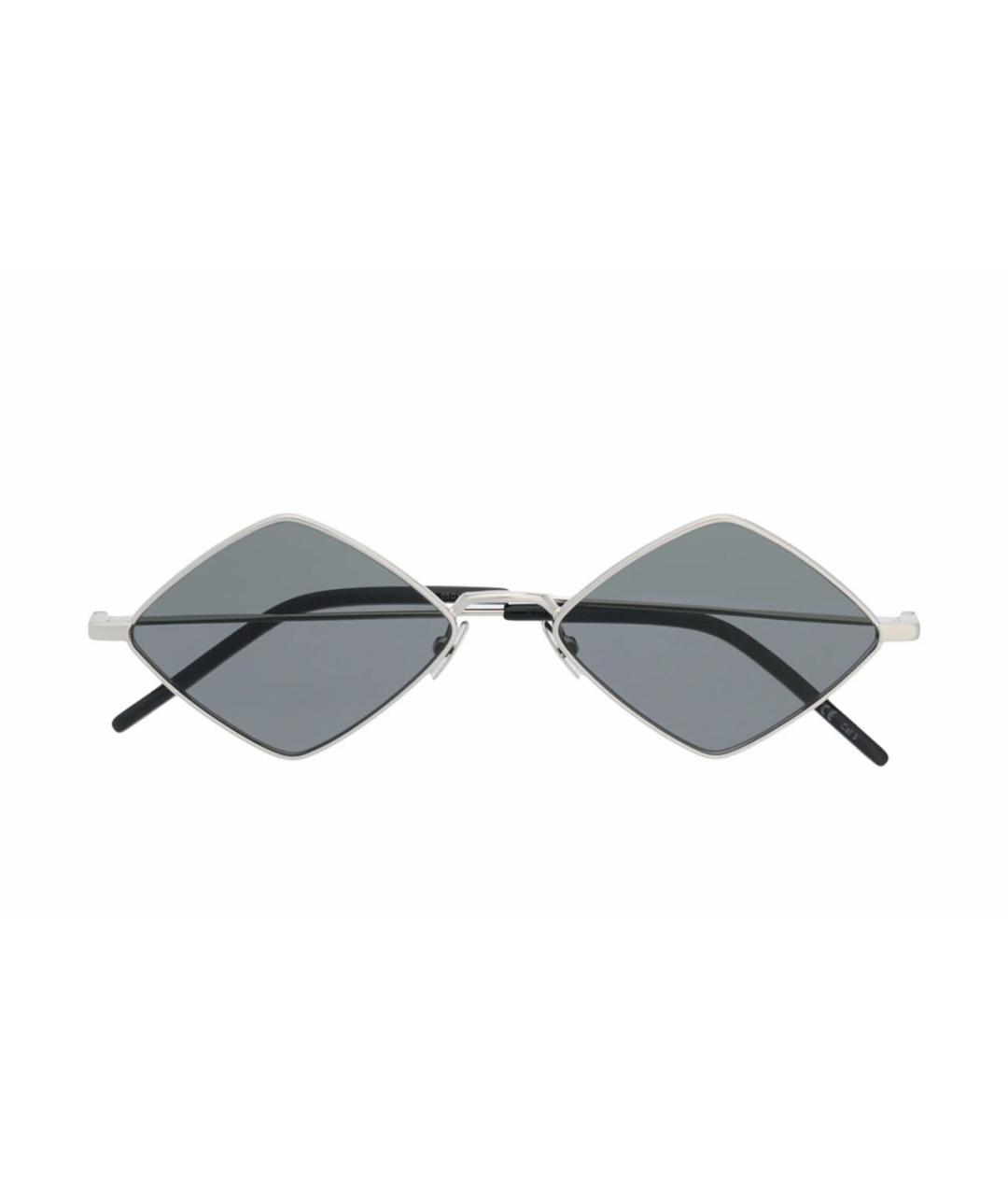 SAINT LAURENT Серебряные металлические солнцезащитные очки, фото 8
