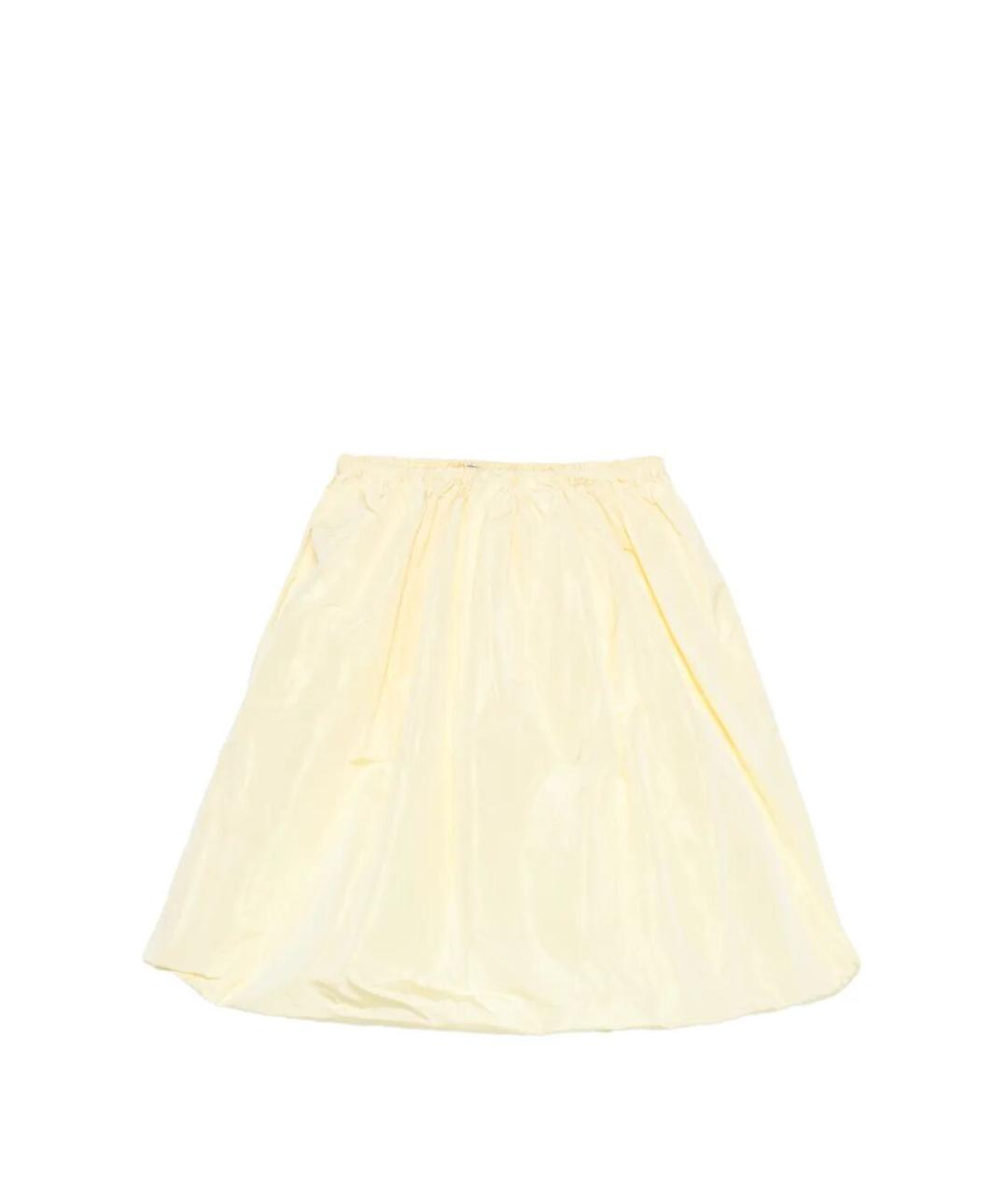 PRADA Бежевая шелковая юбка мини, фото 1