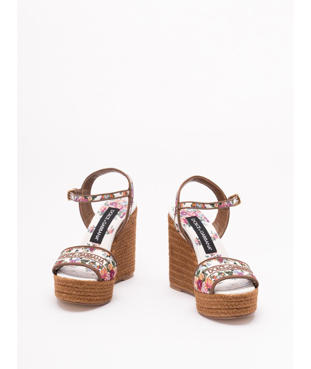 DOLCE&GABBANA Мульти текстильные босоножки, фото 2