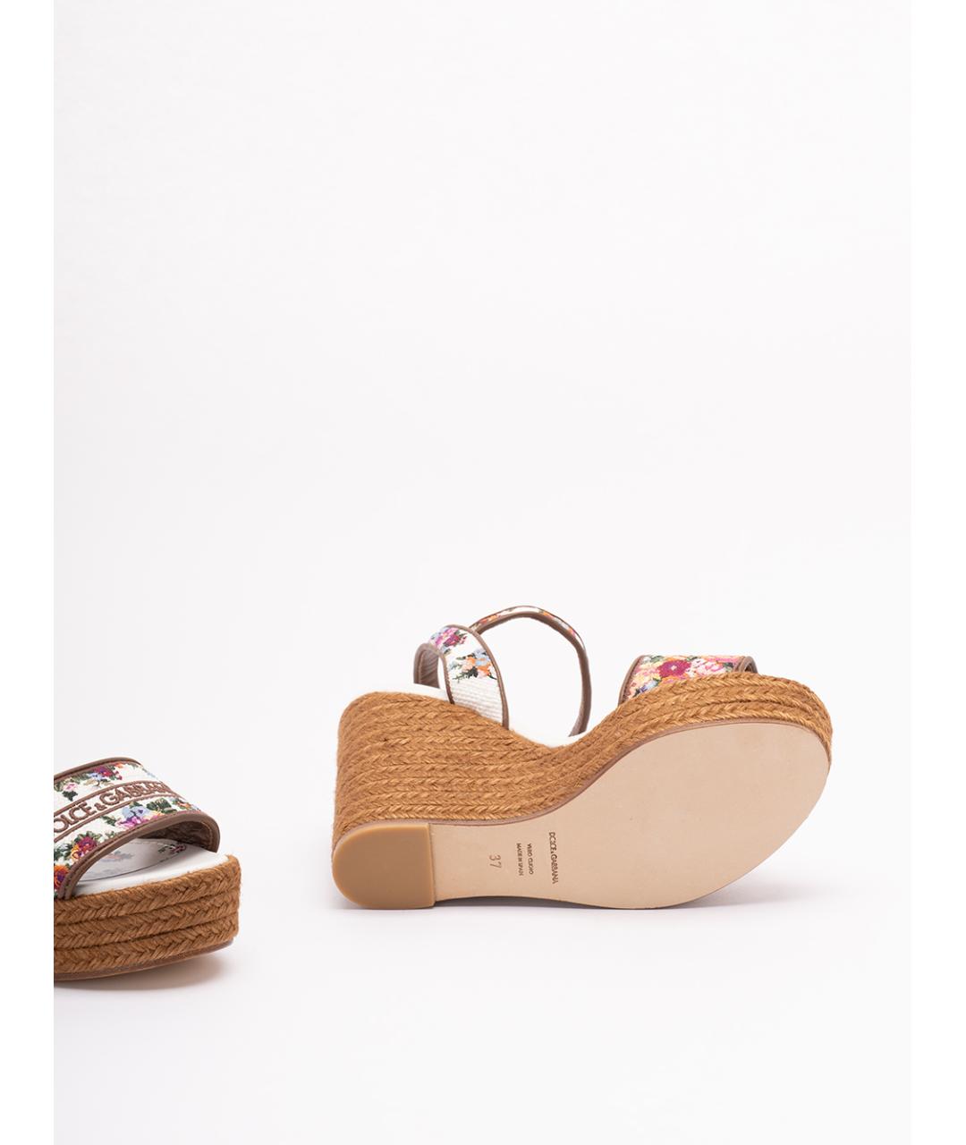 DOLCE&GABBANA Мульти текстильные босоножки, фото 4