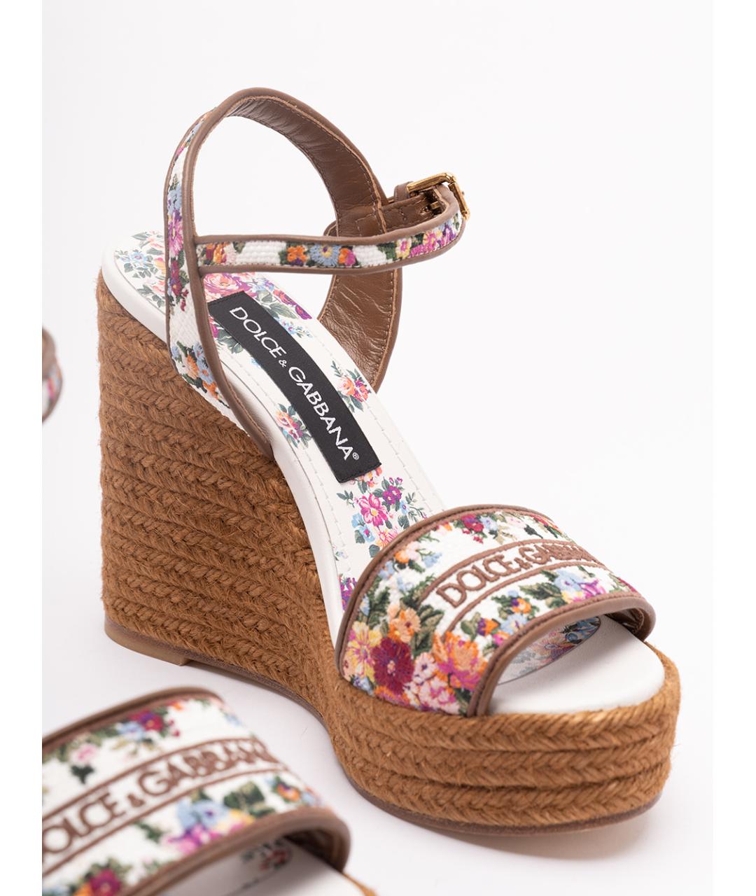 DOLCE&GABBANA Мульти текстильные босоножки, фото 5