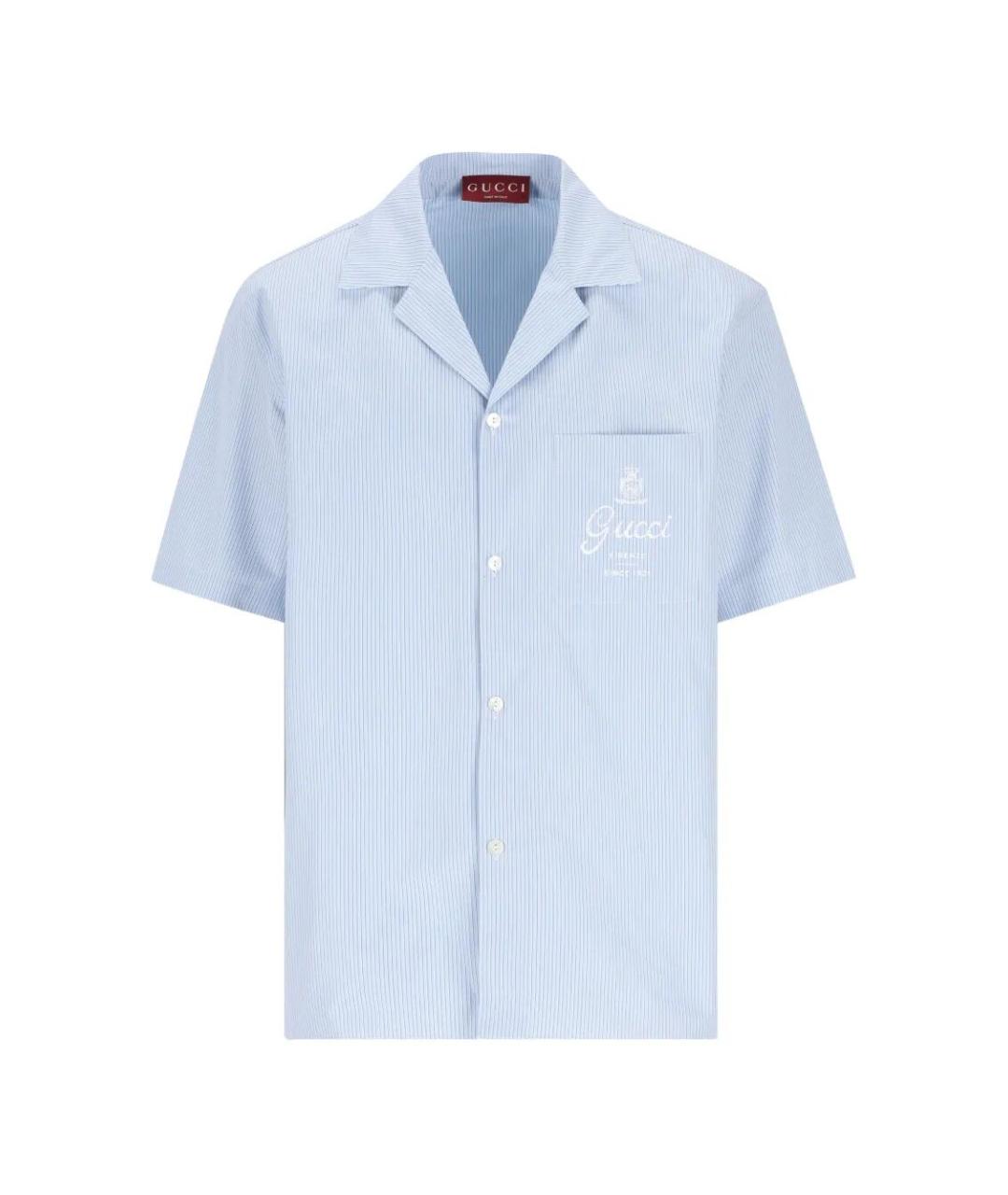 GUCCI Голубая хлопковая кэжуал рубашка, фото 1