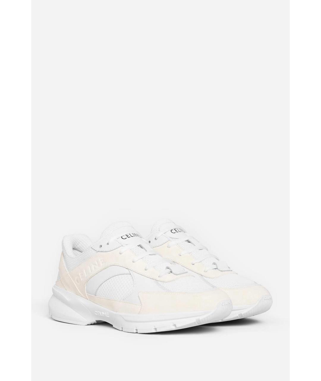 CELINE Белые кожаные кроссовки, фото 2