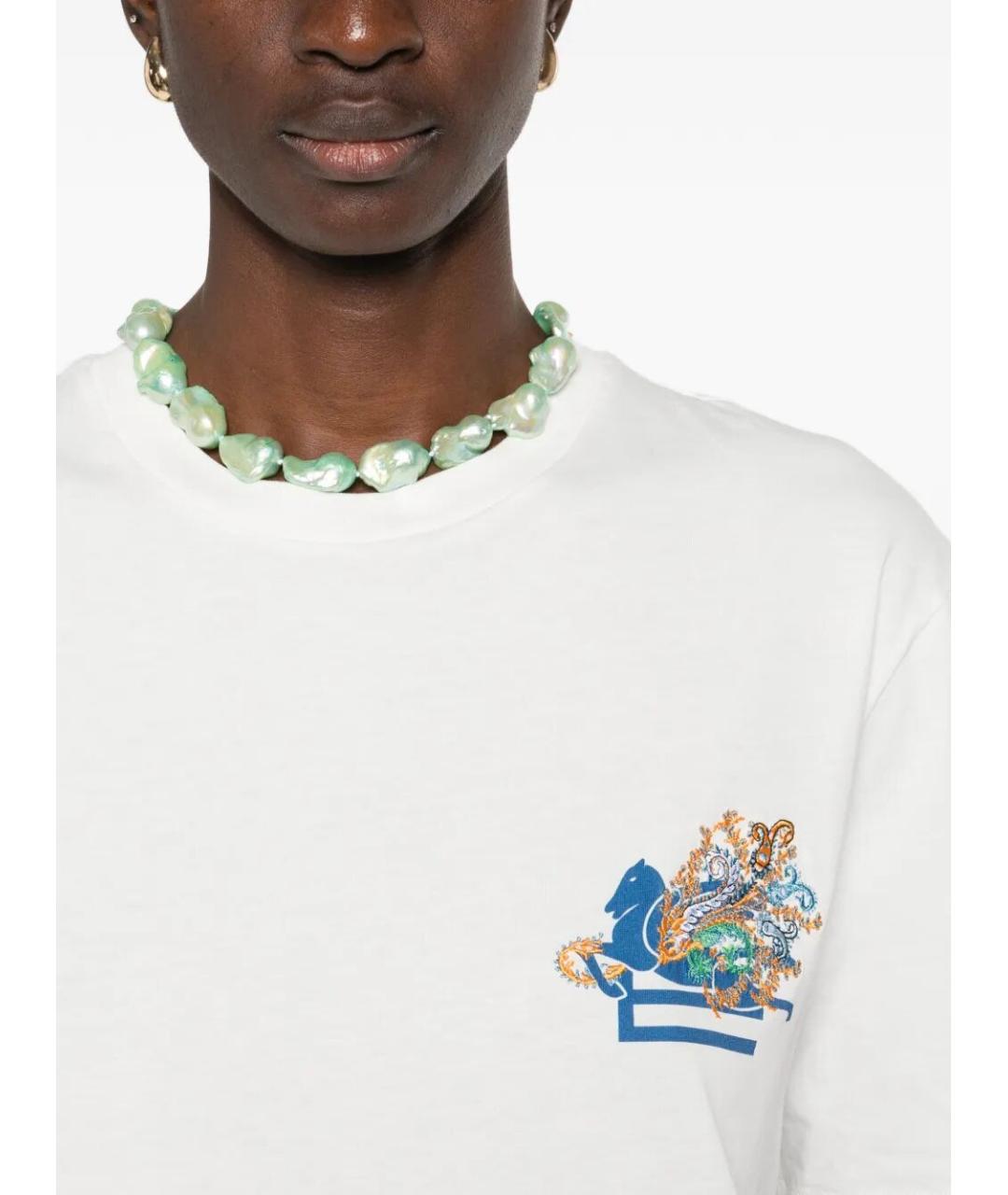 ETRO Белая хлопковая футболка, фото 4