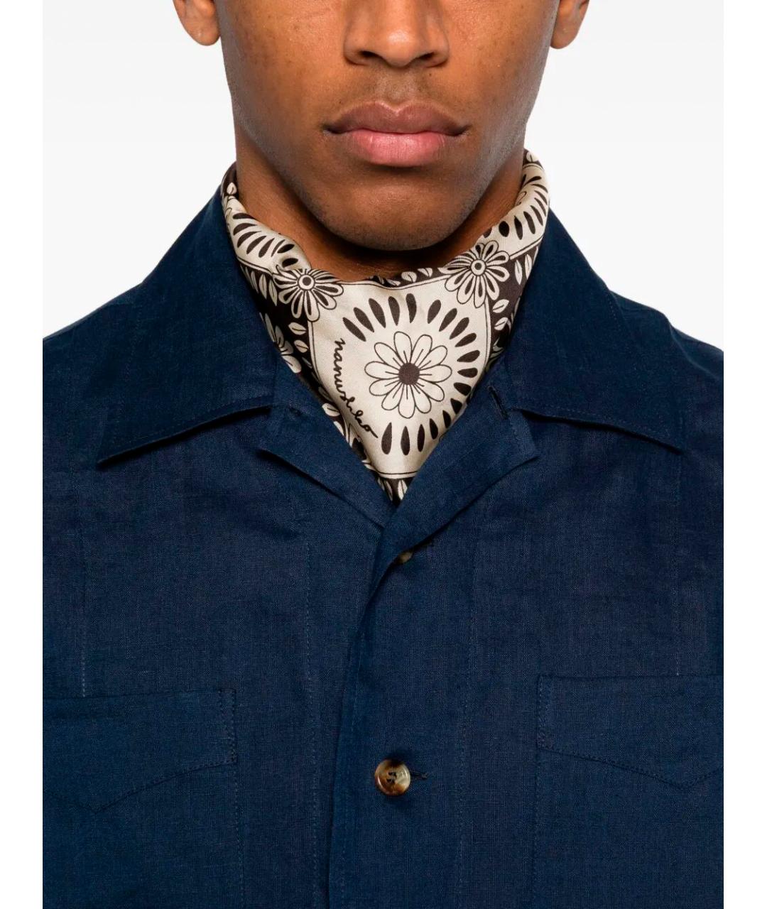 BRUNELLO CUCINELLI Темно-синий льняной пиджак, фото 3