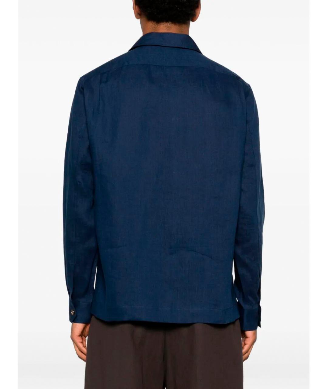 BRUNELLO CUCINELLI Темно-синий льняной пиджак, фото 5