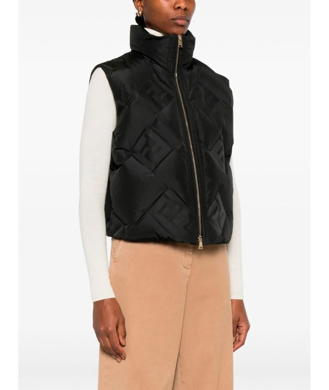 FENDI Черный полиэстеровый жилет, фото 5