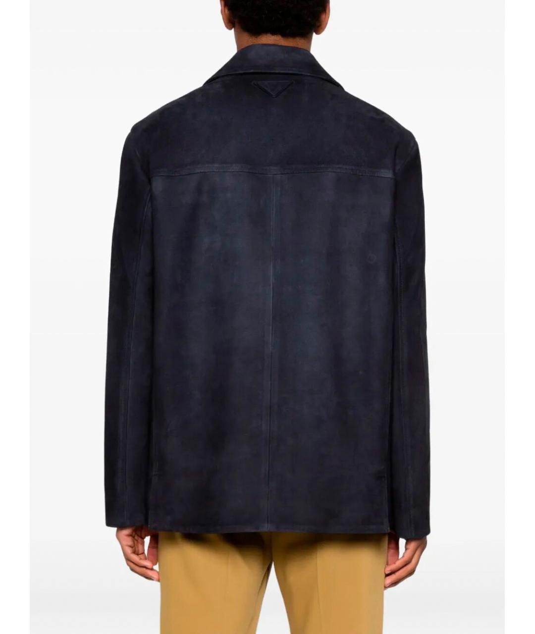 PRADA Синяя кожаная куртка, фото 5