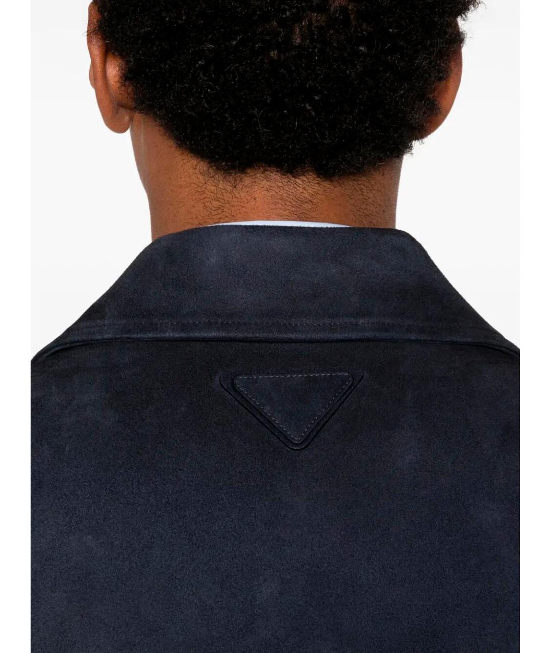 PRADA Синяя кожаная куртка, фото 4