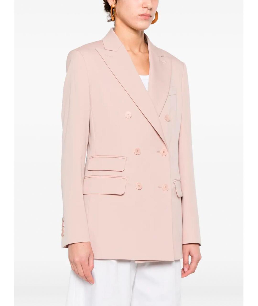 MAX MARA Розовый шерстяной жакет/пиджак, фото 3