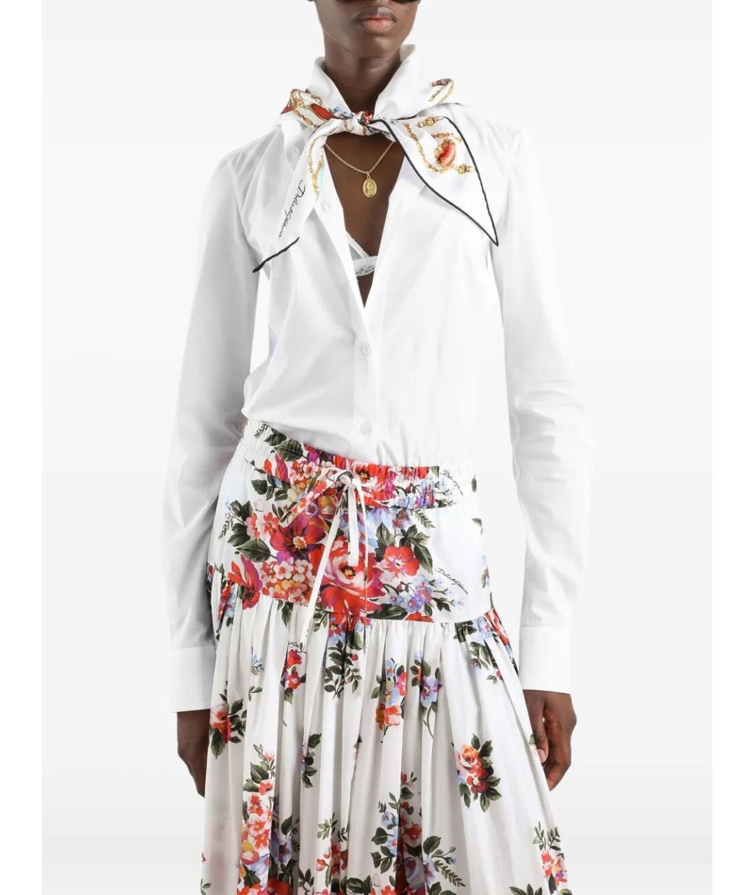 DOLCE&GABBANA Белая хлопковая рубашка, фото 4