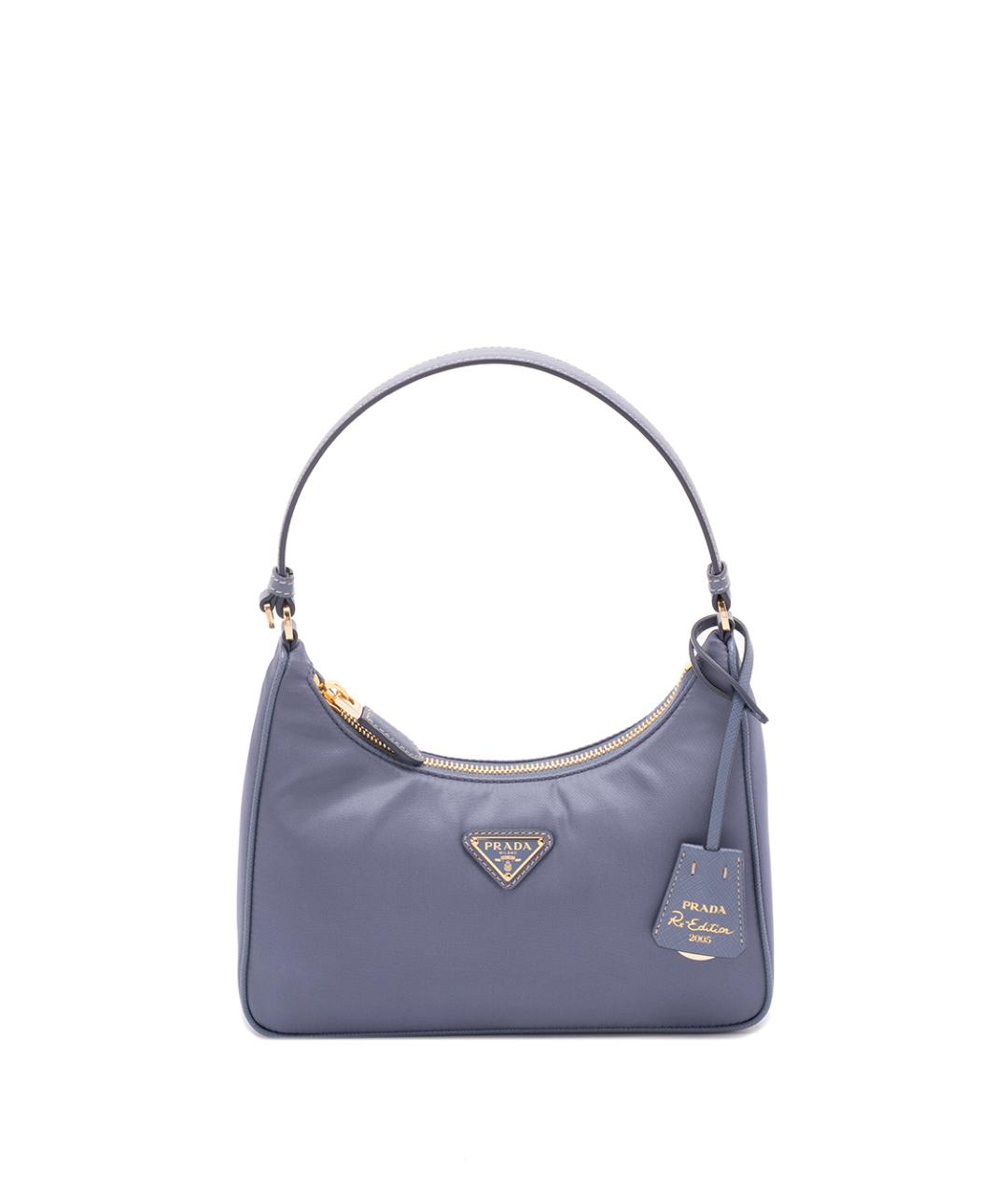 PRADA Голубая синтетическая сумка через плечо, фото 6