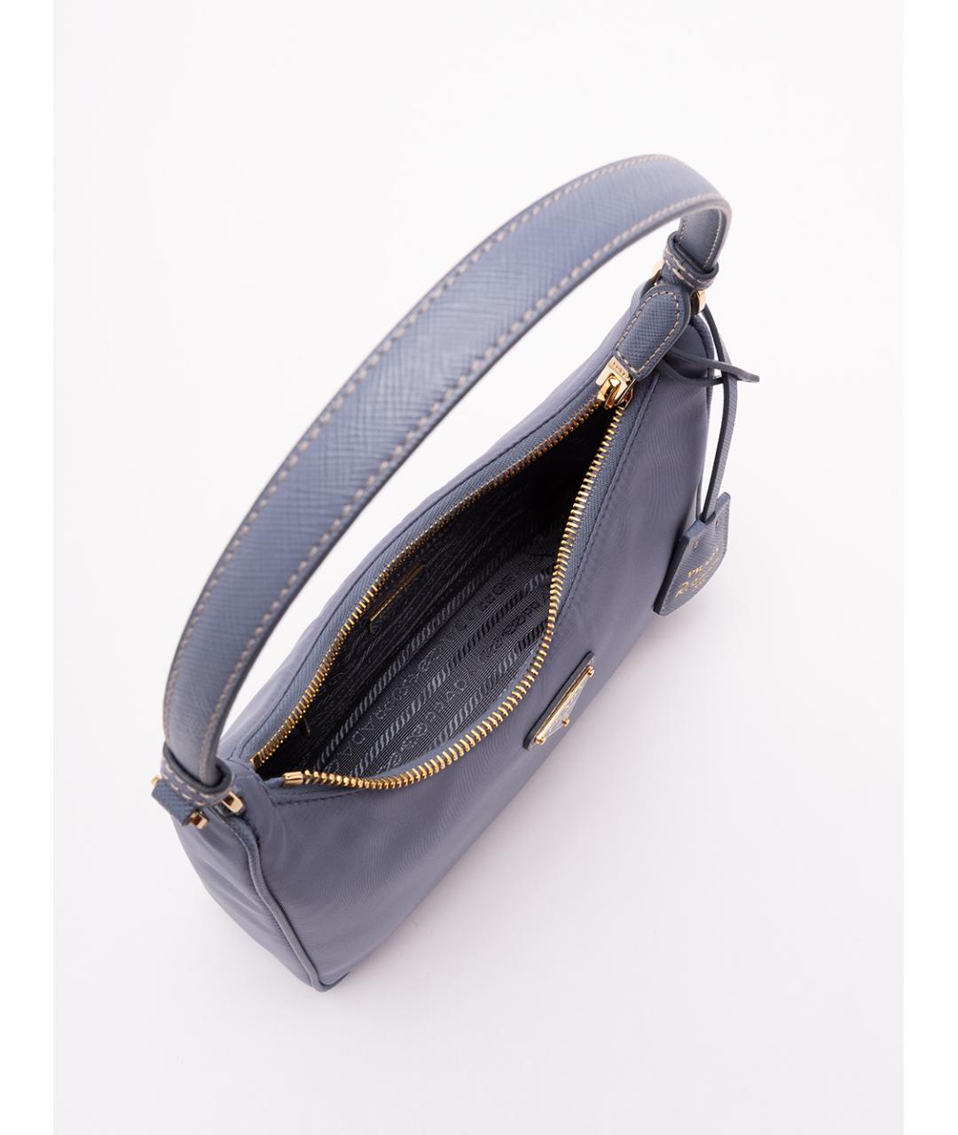 PRADA Голубая синтетическая сумка через плечо, фото 5