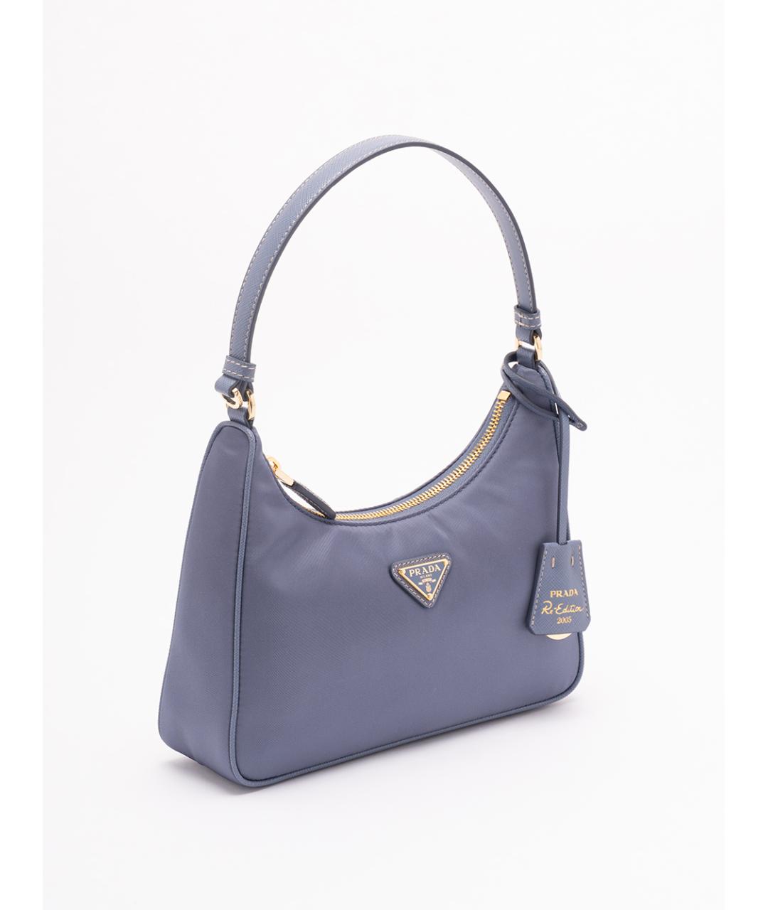 PRADA Голубая синтетическая сумка через плечо, фото 3