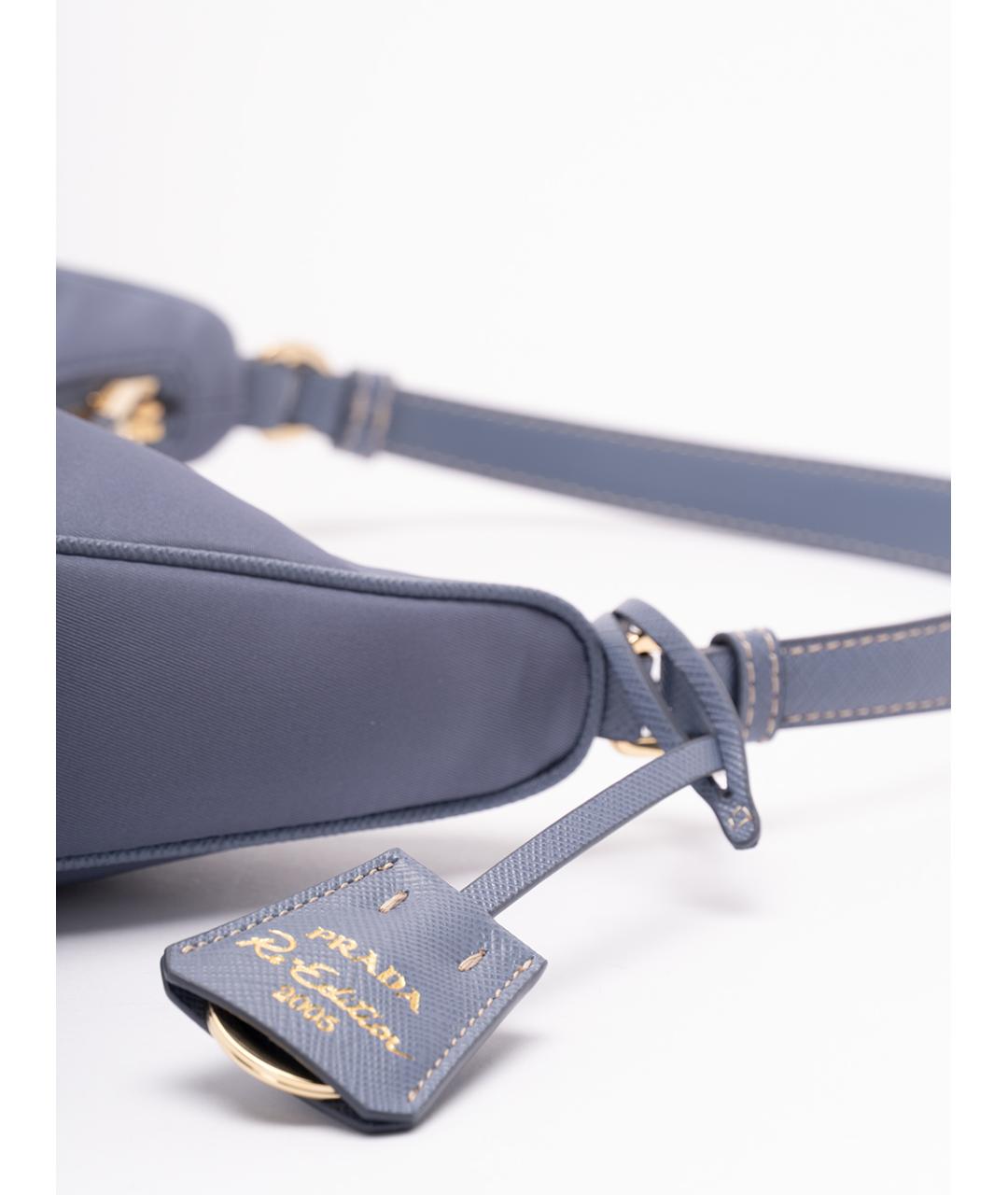 PRADA Голубая синтетическая сумка через плечо, фото 4